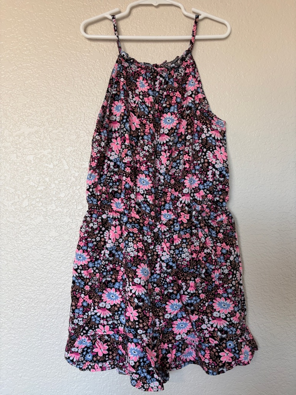 SO Kids Floral One-Piece Romper in Black, Pink, Blue